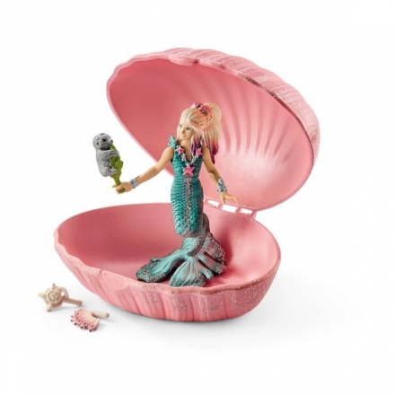 Набор Schleich Русалка в ракушке с малышом тюленя