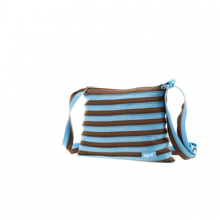 Сумка Zipit Medium Shoulder Bag, голубой+коричневый