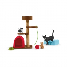 Набор Schleich Игровой комплекс с кошкой и котятами