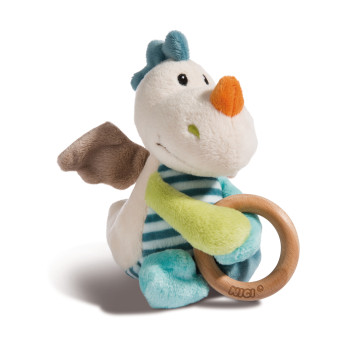 Мягкая игрушка Nici Дракон Драгилу с кольцом и колокольчиком, 15 см