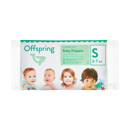 Подгузники Offspring, Travel pack, S, 3 шт