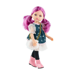 Кукла Росела в платье со звездами и с пушистой сумочкой, 32 см