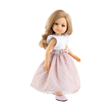 Кукла Анна в длинной розовой юбке, 32 см
