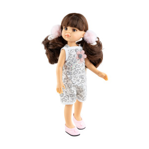 Кукла Эстефания в комбинезоне с цветочком, 32 см