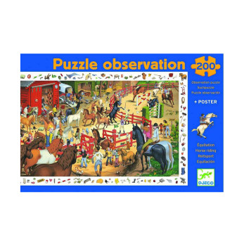 Пазл и игра на наблюдательность Djeco Скачки, 200 деталей