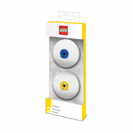 Набор ластиков Lego, синий и жёлтый, 2 шт.